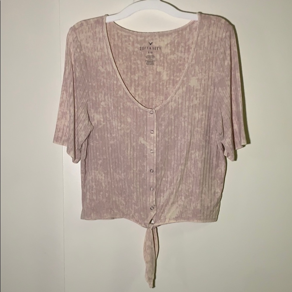 American Eagle Soft & Sexy Ribbed Crop Top - Picture 2 of 7